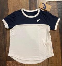新品 asics アシックス 半袖Tシャツ ネイビー×ホワイト 130㎝