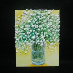 油絵 油彩 油彩画 絵 絵画 F0号【かすみ草】 - メルカリ
