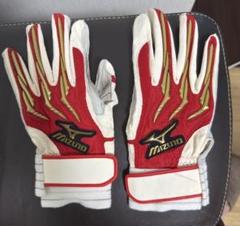 Mizuno Pro バッティング用手袋 24cm 赤/白/金