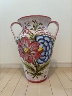 イタリア製 特大 ガラス 六角柱 花瓶 イタリア製 特大 ガラス 六角柱 花瓶