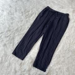 ストライプテーパードパンツ　ウエストゴム　楽ちん　スウェット　カジュアル　M春夏