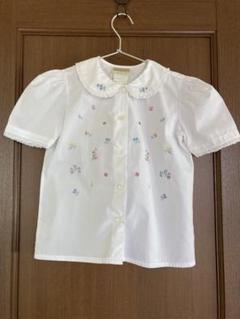 ローラアシュレイ⭐️ヴィンテージ リネン ブラウス 花柄刺繍 レース衿 9号 ローラアシュレイ⭐️ヴィンテージ リネン ブラウス 花柄刺繍