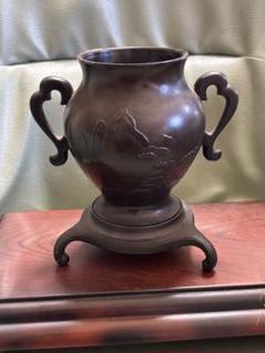 花器　池坊　骨董品花器　薄端　　骨董　銅製花器　 薄端　唐銅　立花瓶 Yahoo!オークション -「薄端 銅」の落札相場・落札価格