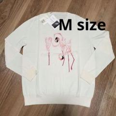 【新品】βMEN　M　オフホワイト　ウール&レーヨン芸術ニット　加山又造コラボ