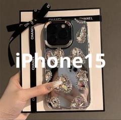 ハート　クリスタル　iPhone15 iPhoneケース　新品　ミラー　匿名配送