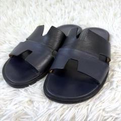HERMES エルメス　41 イズミール　ブラック/ネイビー　サンダル