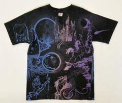90s 総柄プリント Tシャツ Liquid Blue トラヴィス