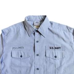 米軍実物 U.S. NAVY ユーティリティーシャツ　シャンブレーシャツのサムネイル