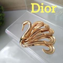 極美品　Dior　ディオール　ヴィンテージ　白鳥　　ゴールドトーン　ブローチ 未使用級 Dior ディオール 白鳥 ゴールドトーン ブローチ