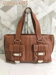 【良品】マイケルコース レザー ハンドバッグ トートバッグ 肩掛けかばん 茶色
