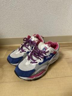 FILA スニーカー 24.0cm ホワイト/ブルー/ピンク