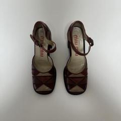 90s miumiu geometric leather pumps shoes