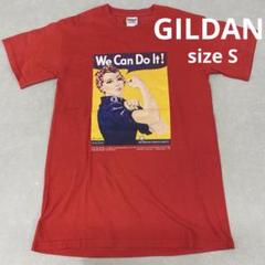 U6＊ GILDAN メンズ ヘビーウエイト Tシャツ サイズS レッド 古着