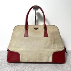 PRADA プラダ トートバッグ ハンドバッグ 三角ロゴ キャンバス レザー