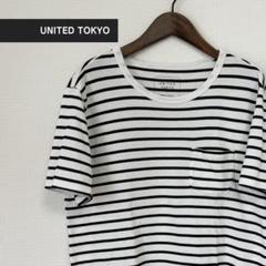 UNITED TOKYO ボーダーTシャツ SUVIN×SUPIMA COTTON ボーダーリラックスTシャツ(1 BLACK
