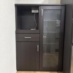 直接引取り限定　ダークブラウン食器棚 ガラス扉付き