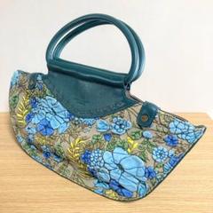 【美品】デコブランシェ decobranche 京香 ハンドバッグ ブルー デコブランシェd-0625 KYOUKA/ハンドバッグ・ショルダーバッグ