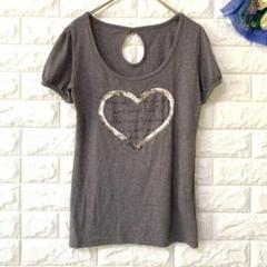 INGNI Uネック カットソー Tシャツ スパンコール ハート パフスリーブ