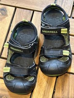 MERRELL キッズサンダル ブラック/グリーン　水陸両用　16㎝