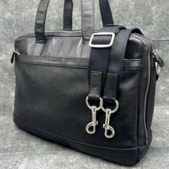 美品 コーチ Wファスナー 2way ビジネスバッグ ブリーフケース 大容量A4