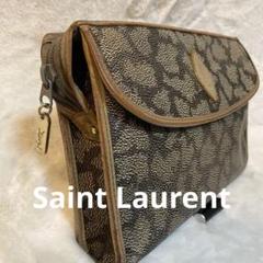 Yves Saint Laurent パイソン柄 レザークラッチバッグ