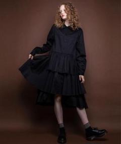 flare switched shirt ワンピース
