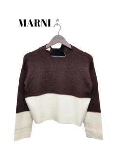 26062　MARNI　カシミヤ100%　バックリボン　袖スリット　ニット