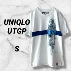 797　ユニクロ　スターウォーズコラボ　ドロイド柄　ホワイトＴシャツ　カジュアル