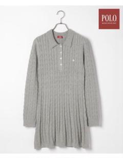 Heather×POLO グレー 長袖ワンピース
