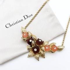2185-5 希少美品✨　Dior　ネックレス　フラワー　CD ロゴ　希少　刻印 2185-5 希少美品✨DiorネックレスフラワーCD ロゴ希少刻印