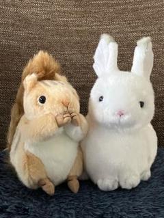 【吉徳】リスとウサギのぬいぐるみセット