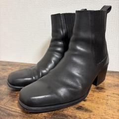 ZARA レザースクエアブーツ　38 ZARA リアルレザー スクエアトゥヒールブーツ - メルカリ