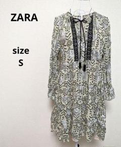 ZARA ザラ プリント地 フレアーワンピース チュニック S