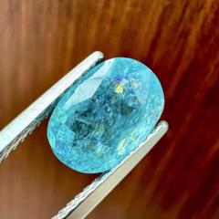 2.12ct アパタイト ルース 1081 天然 虹入り ネオンブルー 鑑別書付