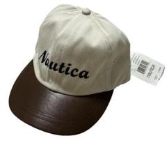 90s nautica レザー コットン キャップ デッドストック