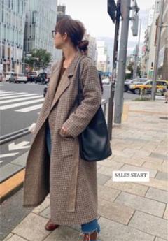 G9814*IENA イエナ☆Aライン☆ウール☆チェスターコート☆茶ブラウン G9814*IENA イエナ☆Aライン☆ウール☆チェスターコート☆茶ブラウン
