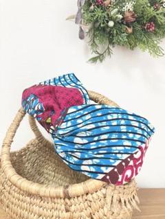 アフリカ布 ターバン 大人用 ハンドメイド