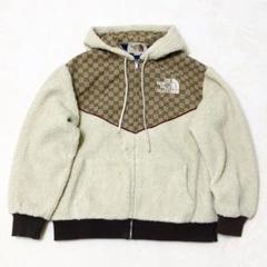 【激レア】GUCCI×ノースフェイス 切替 パーカー GG柄 Lサイズ イタリア