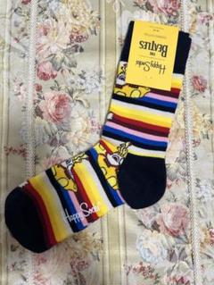 【値下げ】ハッピーソックス×ビートルズ　The Beatlesコラボソックス美品 ハッピーソックス×ビートルズ（The Beatles）コラボソックス 美品