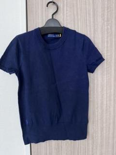 POLO ALPH LAUREN ネイビー 半袖ニット XS