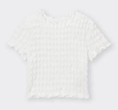 GU ホワイト 半袖 シャーリングT XL