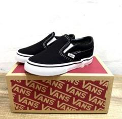 新品13.5cm VANS ブラック スリッポン 男女兼用