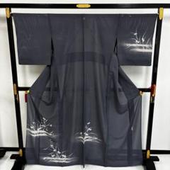 金駒刺繍 裄68 宝尽くし 裄68 五つ紋 比翼付き 正絹 AK-5233