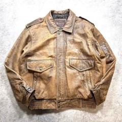 ビンテージ50〜60s フライトジャケット レザー ビンテージ 古着 バイカー ビンテージ60's70's○CHPレザーダブルライダースジャケット