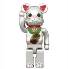 新品未開封　BE@RBRICK 招き猫 開運 銀メッキ 発光 400％のサムネイル