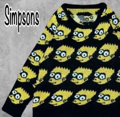 Simpsons シンプソンズ 総柄 ニットセーター ブラック フリーサイズ