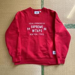 [ばんばんざい ぎし着用]Supreme WTAPS 赤クルーネック トレーナー ばんばんざい ぎし着用]Supreme WTAPS 赤クルーネック トレーナー