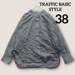 TRAFFIC BASIC STYLE ギンガムチェック　バンドカラー　38