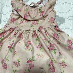 女の子用フリル付き花柄水着　100cm