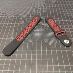 【送料無料】 ブラック・レッド 20mm 腕時計ベルト バンド